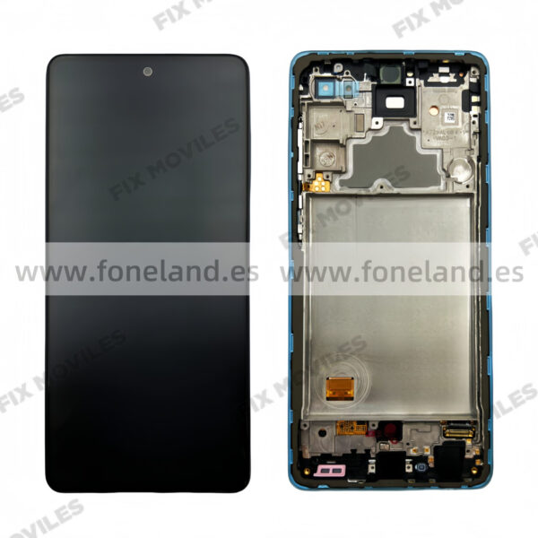 Pantalla Samsung A72 4G A725 / A72 5G A726 Azul con Marco Original Completa SERVICE PACK