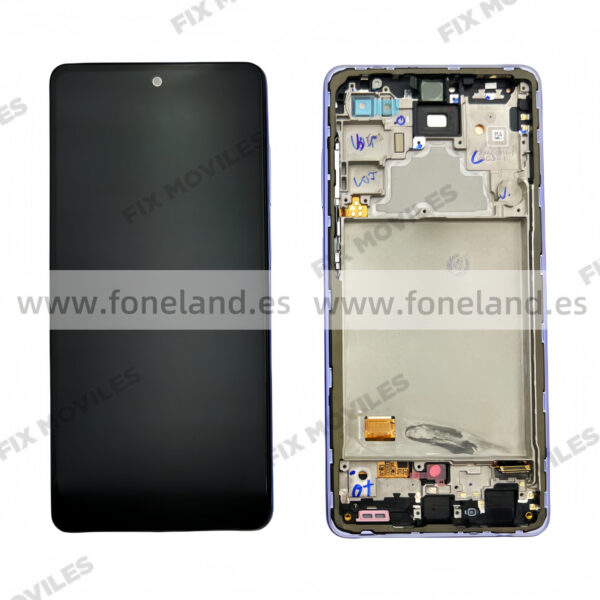Pantalla Samsung A72 4G A725 / A72 5G A726 Lila con Marco Original Completa SERVICE PACK