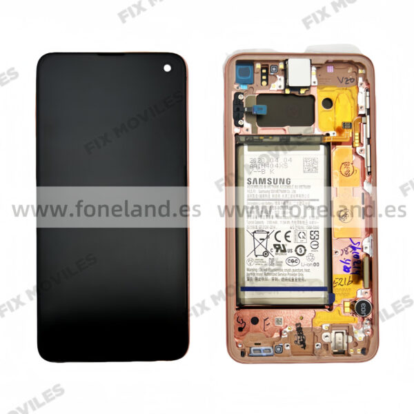 Pantalla Samsung Galaxy S10E G970 Rosa con Marco Original Completa SERVICE PACK + Batería