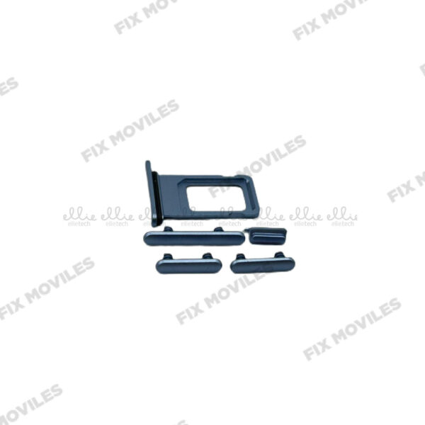 Set de Botones Lateral + Bandeja de SIM para iPhone XR Azul