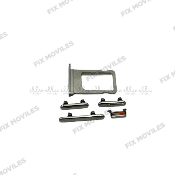 Set de Botones Lateral + Bandeja de SIM para iPhone Xs Blanco
