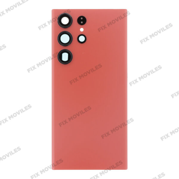 Cubierta de bateria Trasera SM – S23 Ultra S918B Rojo con lente Tapa Calidad Premium