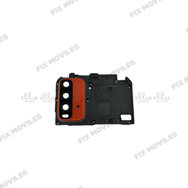 Tapa de Placa Base + Lente cristal de camara con marco para Xiaomi Redmi 9T Naranja camara