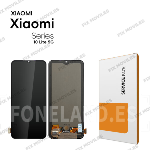 Pantalla Xiaomi Mi 10 Lite 5G (M2002J9G) / 10 Lite Zoom / Redmi 10X 5G / 10X Pro 5G Negra sin Marco Completa LCD+Tactil SERVICE PACK