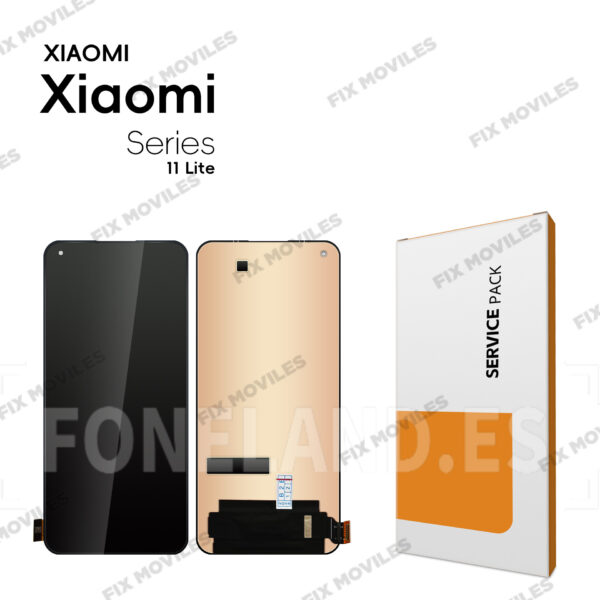 Pantalla Xiaomi Mi 11 Lite 4G / Mi 11 Lite 5G / Mi 11 Lite 5G NE Negra sin Marco Completa Tactil+LCD SERVICE PACK