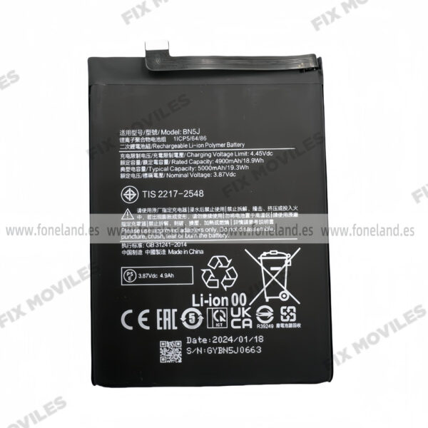 Batería Xiaomi Redmi Note 12 5G BN5J