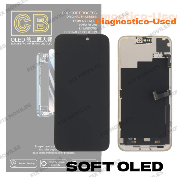 Pantalla CB SOFT OLED Diagnostico-UsedA iPhone 15 Pro Max 120HZ LCD+TACTIL Completo