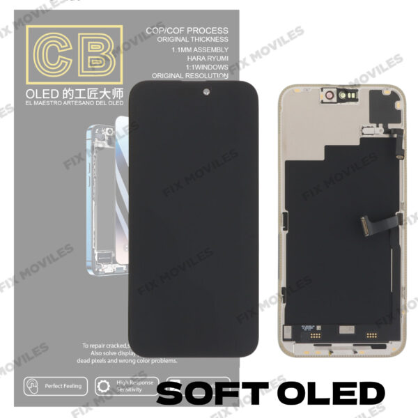 Pantalla âCB SOFT OLEDâiPhone 15 Pro Max 120HZ Control IC Reemplazable LCD+TACTIL Completo
