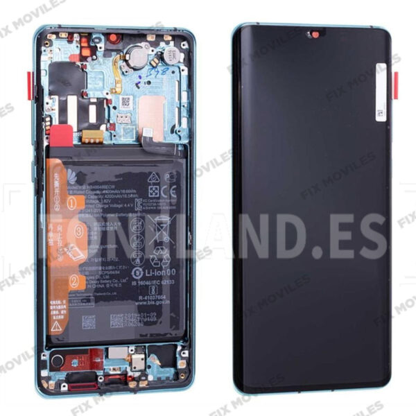 Original Pantalla Huawei P30 Pro Azul Aurora con Marco Con Batería Completa LCD+Tactil SERVICE PACK