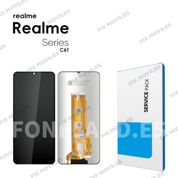 Pantalla OPPO Realme C61 (RMX3930) / Realme C63 (RMX3939) / Narzo N63 / Realme Note 60 Negro Completa LCD+Tactil SERVICE PACK