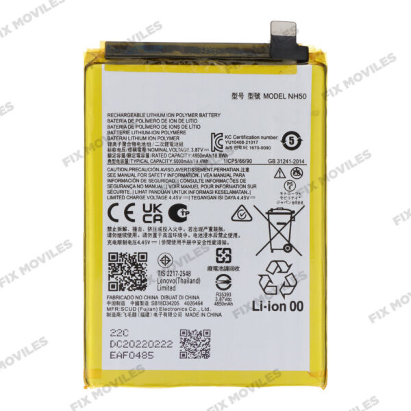 BaterÃ­a para Motorola Moto G22 /Moto G53 5G / Moto G13 / Moto G35 / Moto E32 / Moto E32s / Moto E13 / Moto E22 NH50 5000mAh