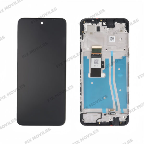 EllieTech Pantalla Motorola G53 Negra Completa Con Marco LCD+Tactil