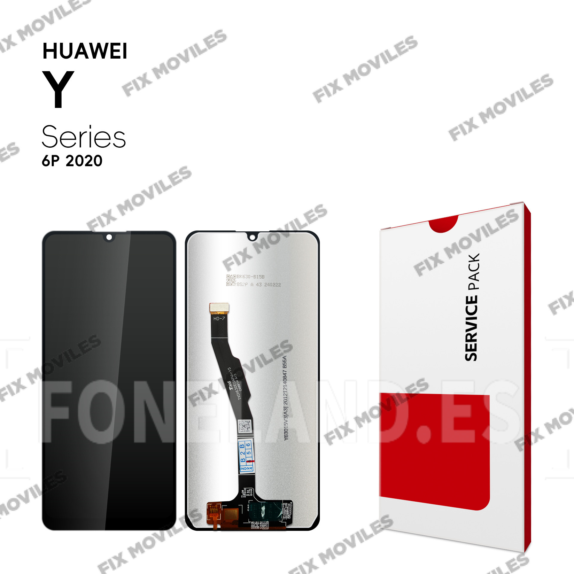 Pantalla Huawei Y6p 2020 (MED-LX9, MED-LX9N) / HONOR 9A / 9A Play 2020 Negro Sin Marco LCD+Tactil SERVICE PACK Pantalla Huawei Y6p 2020 (MED-LX9, MED-LX9N) / HONOR 9A / 9A Play 2020 Negro Sin Marco LCD+Tactil SERVICE PACK - Image 1
