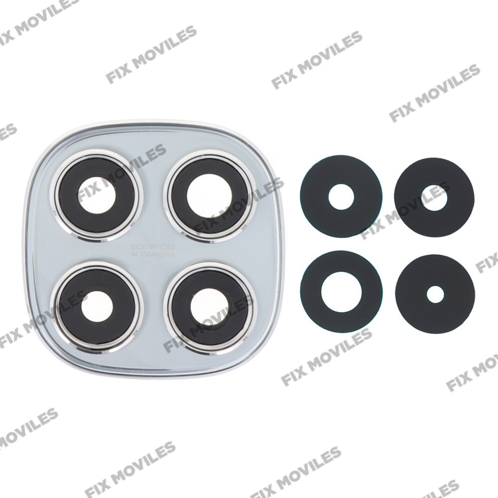 Lente Cristal Camara con Marco para Xiaomi Poco X7 Plata Lente Cristal Camara con Marco para Xiaomi Poco X7 Plata - Image 1