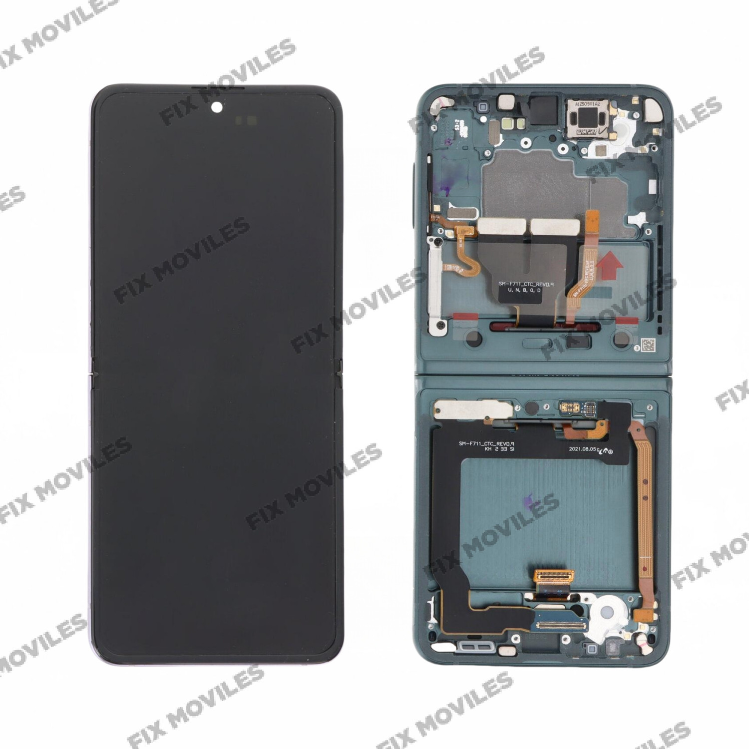 Pantalla Interior Samsung Z Flip 3 5G F711 Verde con Marco Original Completa SERVICE PACK Pantalla Interior Samsung Z Flip 3 5G F711 Verde con Marco Original Completa SERVICE PACK - Image 1