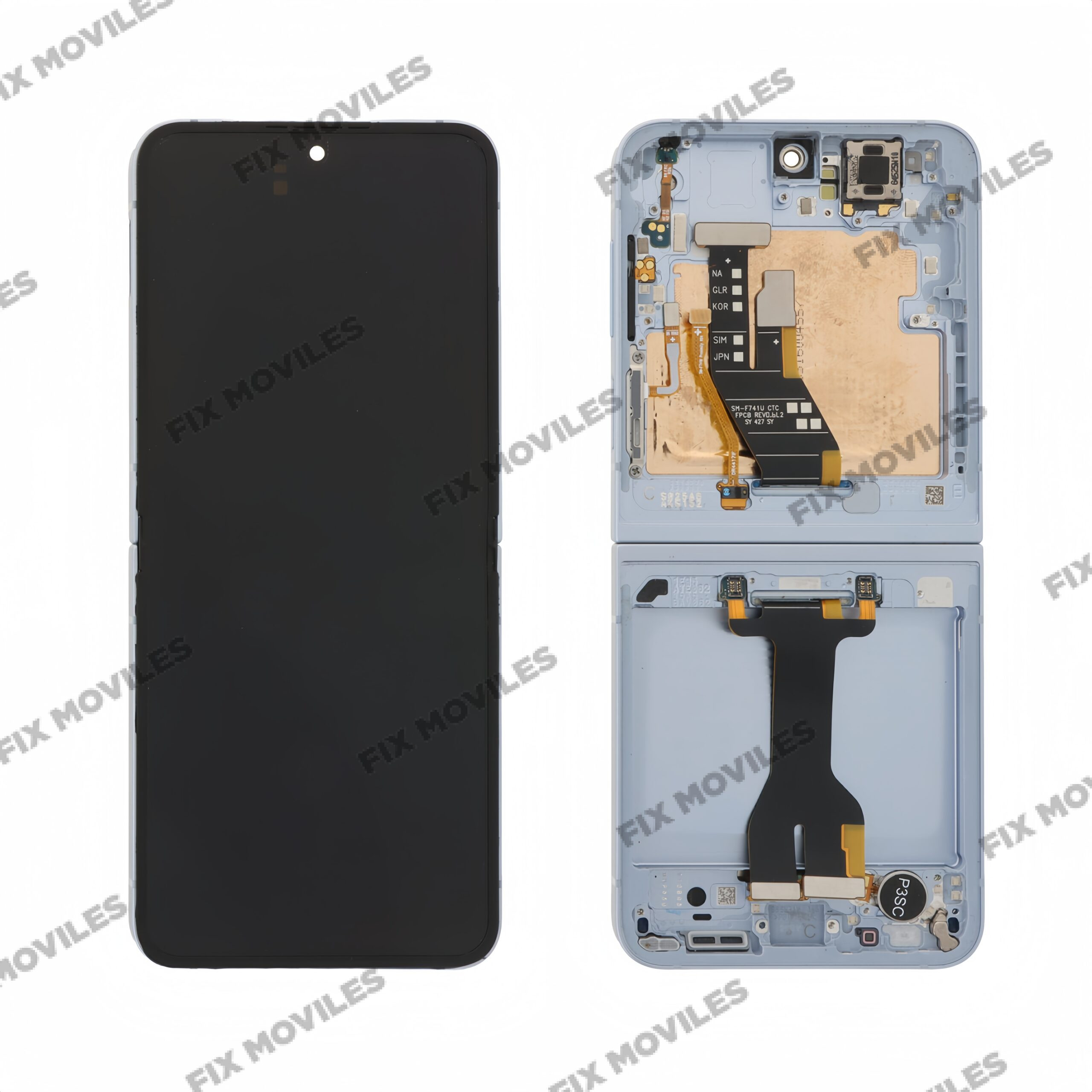 Pantalla Interior Samsung Z Flip 6 5G F741B Azul con Marco Original Completa SERVICE PACK Pantalla Interior Samsung Z Flip 6 5G F741B Azul con Marco Original Completa SERVICE PACK - Image 1