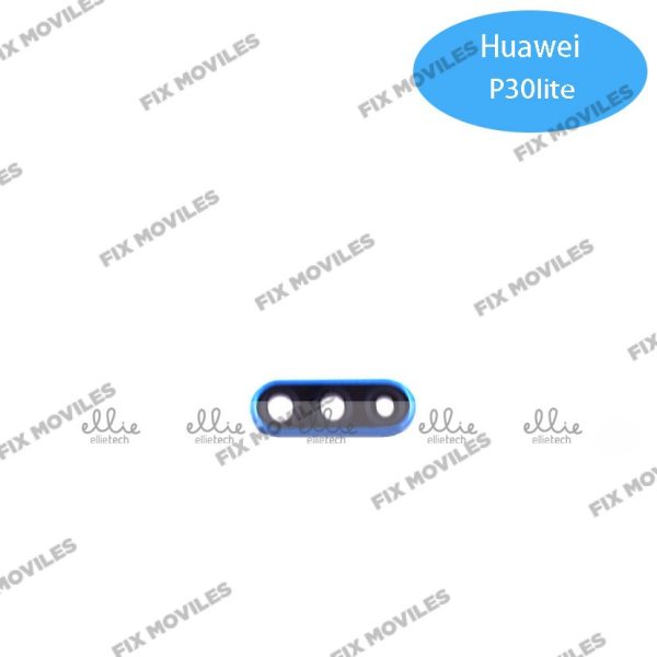 Lente Cristal Camara + Marco para Huawei P30 Lite Azul