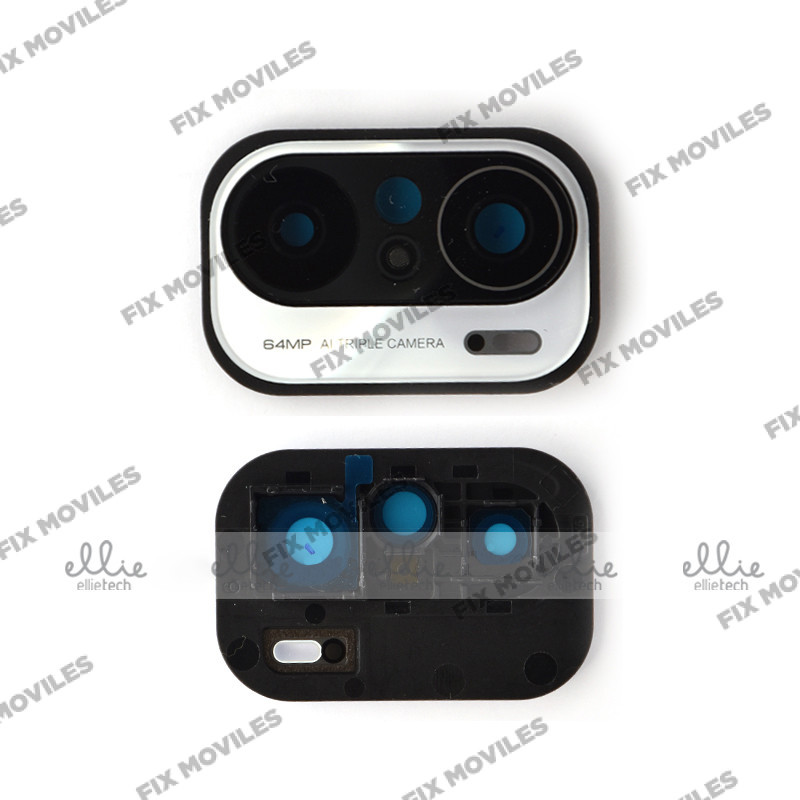 Lente Cristal Camara + Marco para Xiaomi Mi 11i 5G / Poco F3 5G Blanco Lente Cristal Camara + Marco para Xiaomi Mi 11i 5G / Poco F3 5G Blanco - Image 1