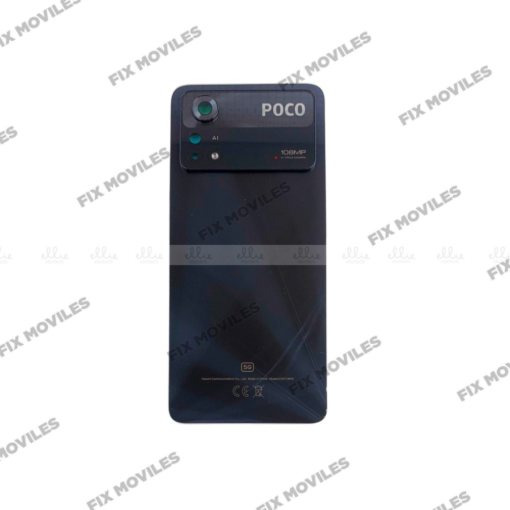 Tapa Trasera para Xiaomi Poco X4 Pro Con Lente Negro Original Tapa Trasera para Xiaomi Poco X4 Pro Con Lente Negro Original - Image 1
